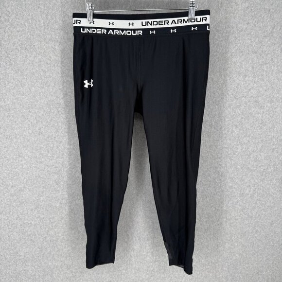 Under Armour Girls HeatGear Crop Legging Size XL Black Outdoor Quick Dry NEW - Picture 1 of 12